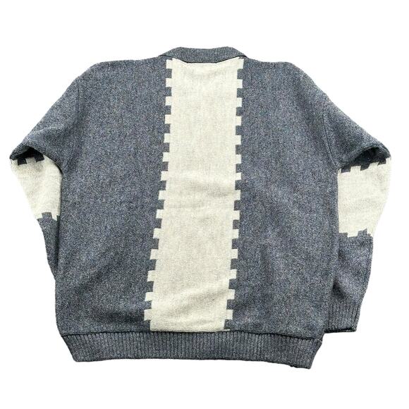 Protege Sweater Mens XL Gray Blue Knit Pullover Wool Alpaca Grandpa Dad 90s USA - Picture 4 of 4
